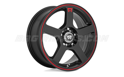 Motegi FS5 Matte Black w/ Red Stripe