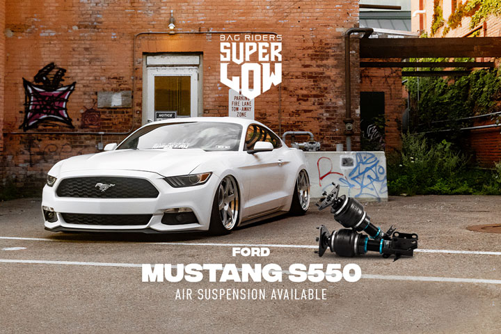 Ford Mustang S550 on Super Low Air Suspension